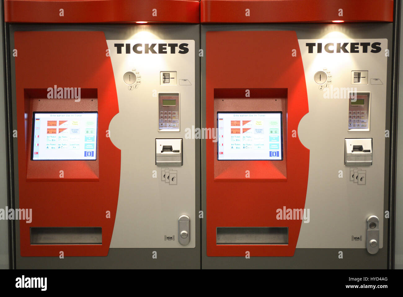 DEU, Germany, Ruhr area, Bochum, subway station Lohring, ticket machine Stock Photo