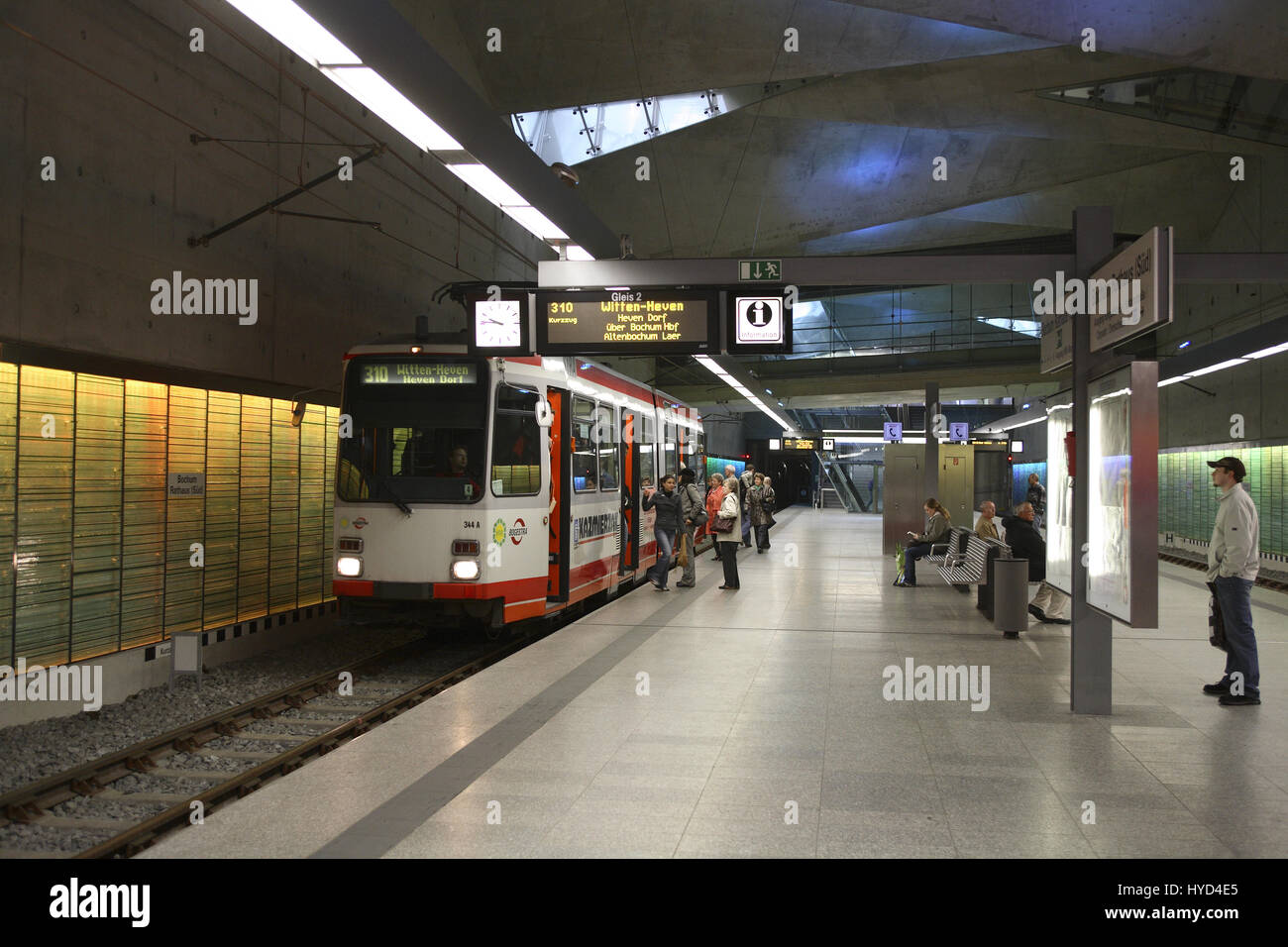 DEU, Germany, Ruhr area, Bochum, subway station Rathaus-Sued, town hall ...