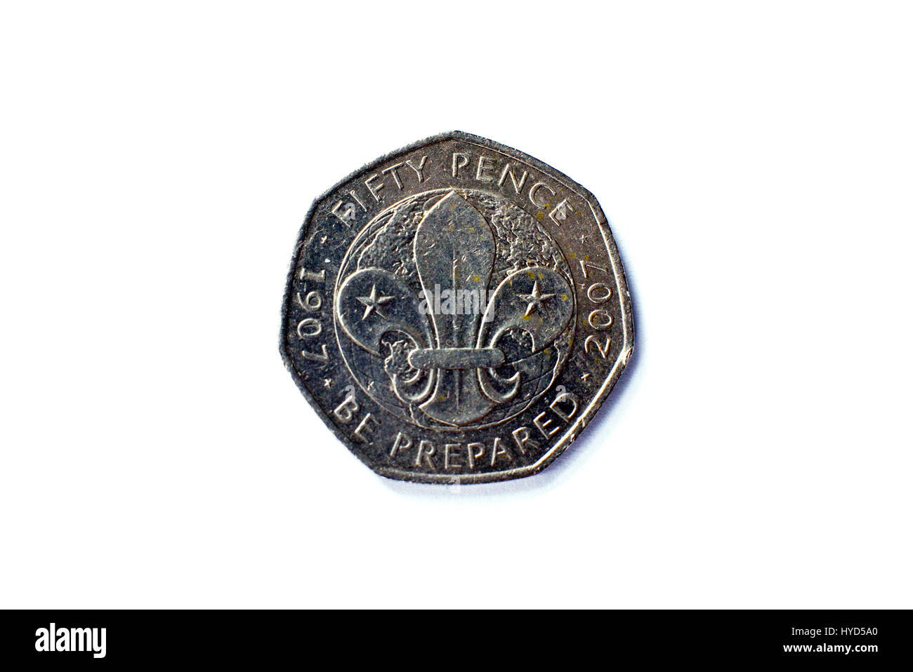 Unusual celebration 50 pence UK coin Stock Photo