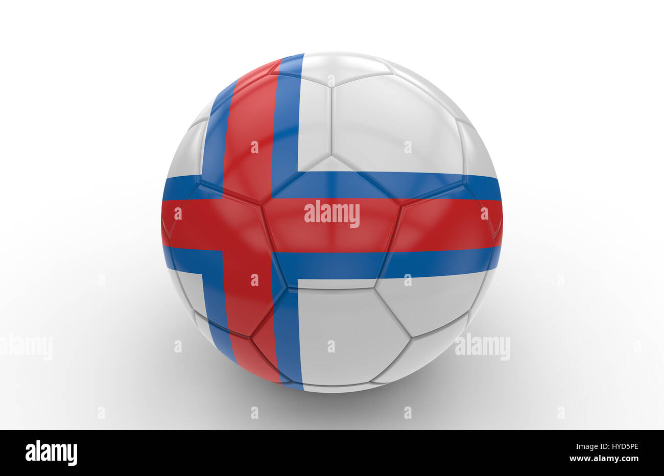 Soccer ball with Faroe Islands flag isolated on white background; 3d ...