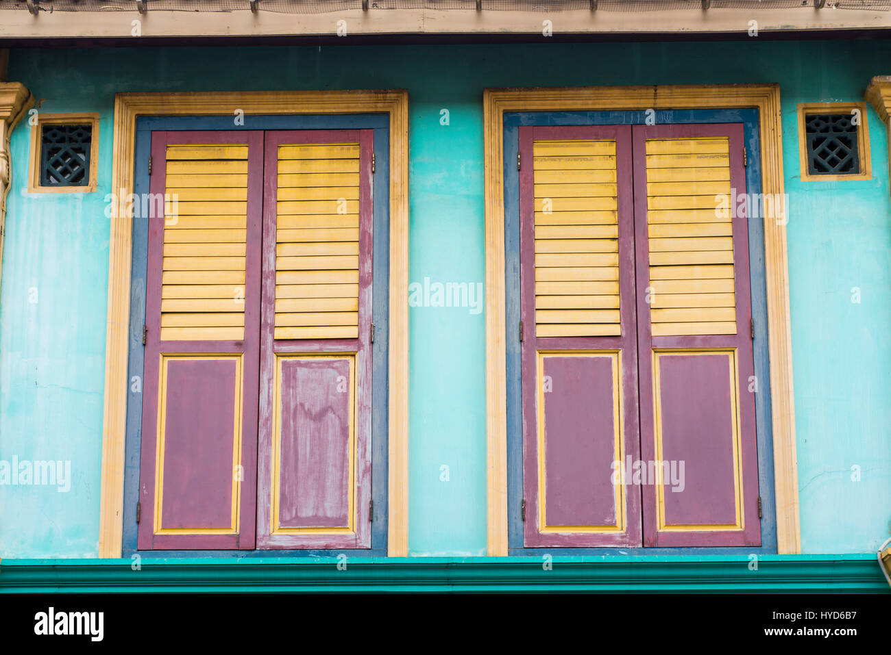 wooden window shutters of traditional house in India Stock Photo Alamy