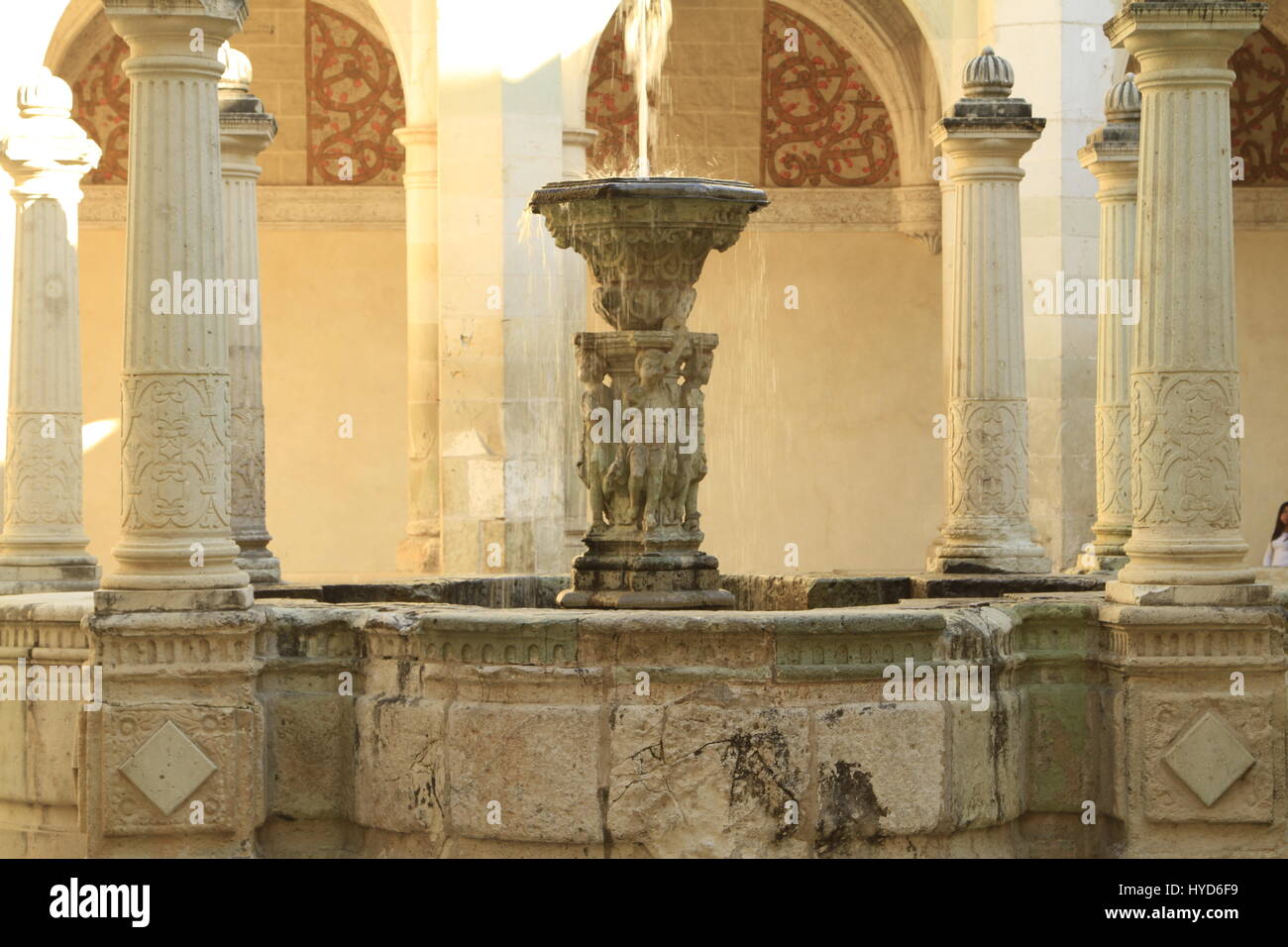 Courtyard Fountain, Church of Santo Domingo, Oaxaca, Mexico Stock Photo