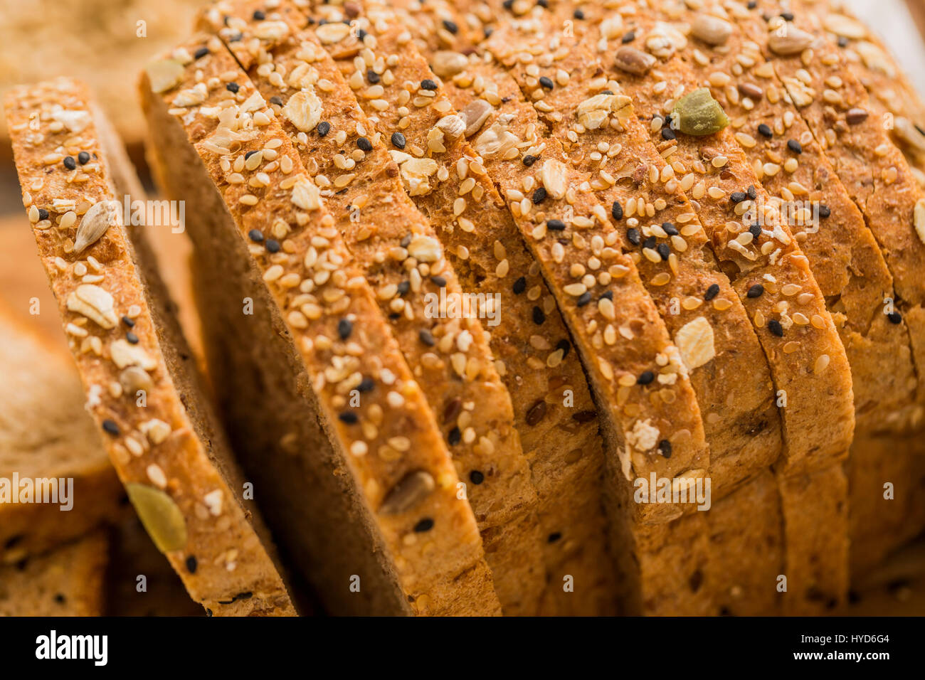 Sliced brown bread Stock Photo