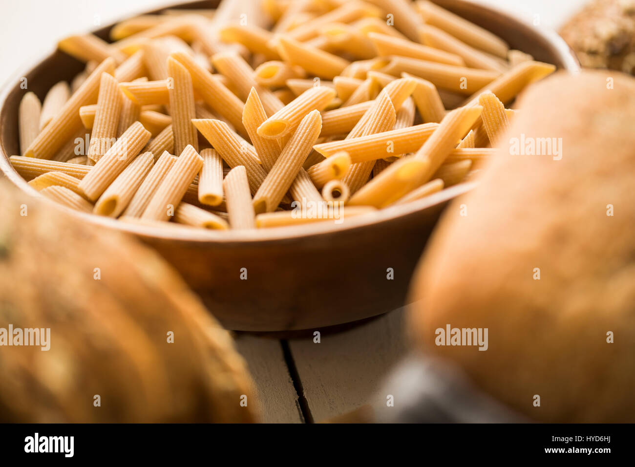 Pasta in bowl Stock Photo