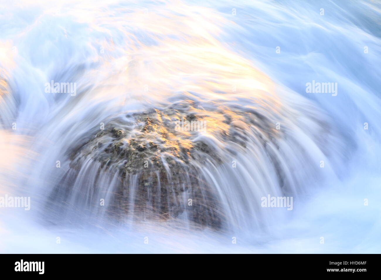 Pacific Ocean in Motion, Puerto Escondido, Oaxaca Stock Photo