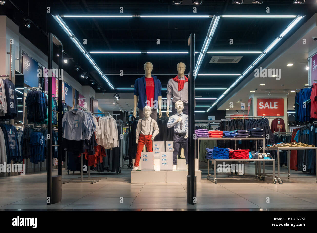 Interior of a modern clothing store Stock Photo