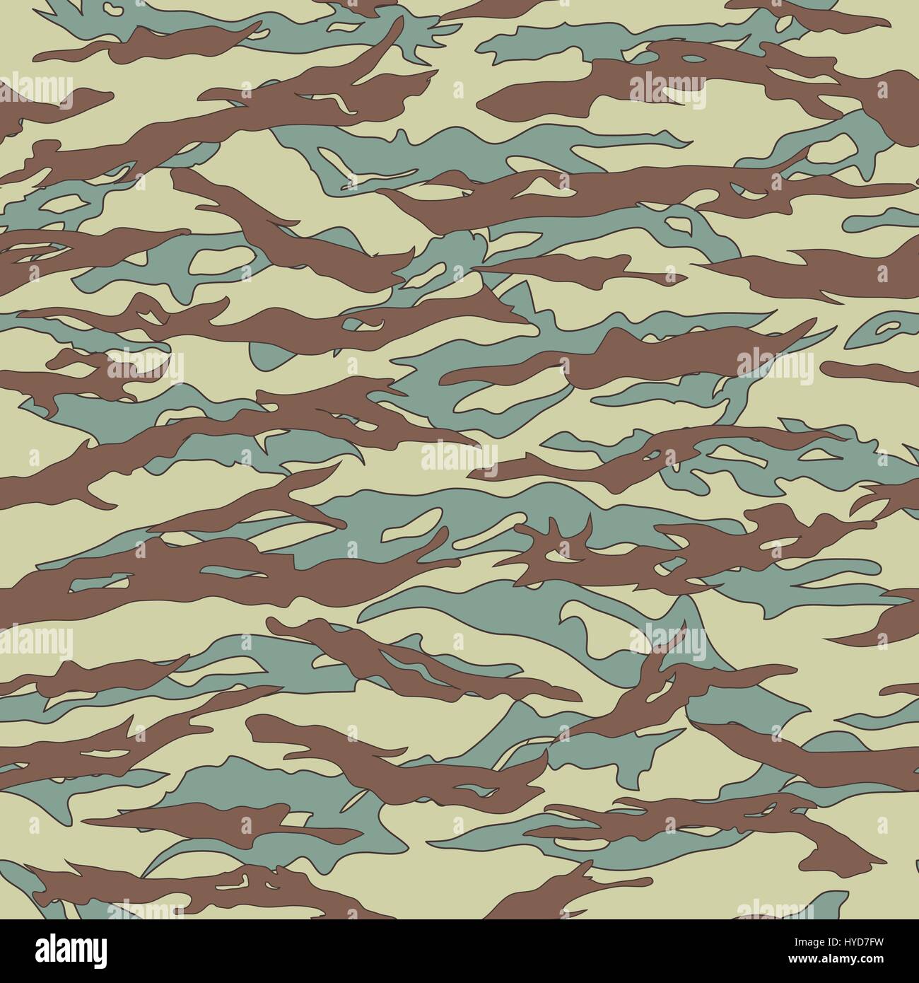 Russian Tiger stripe Camouflage seamless patterns Stock Vector