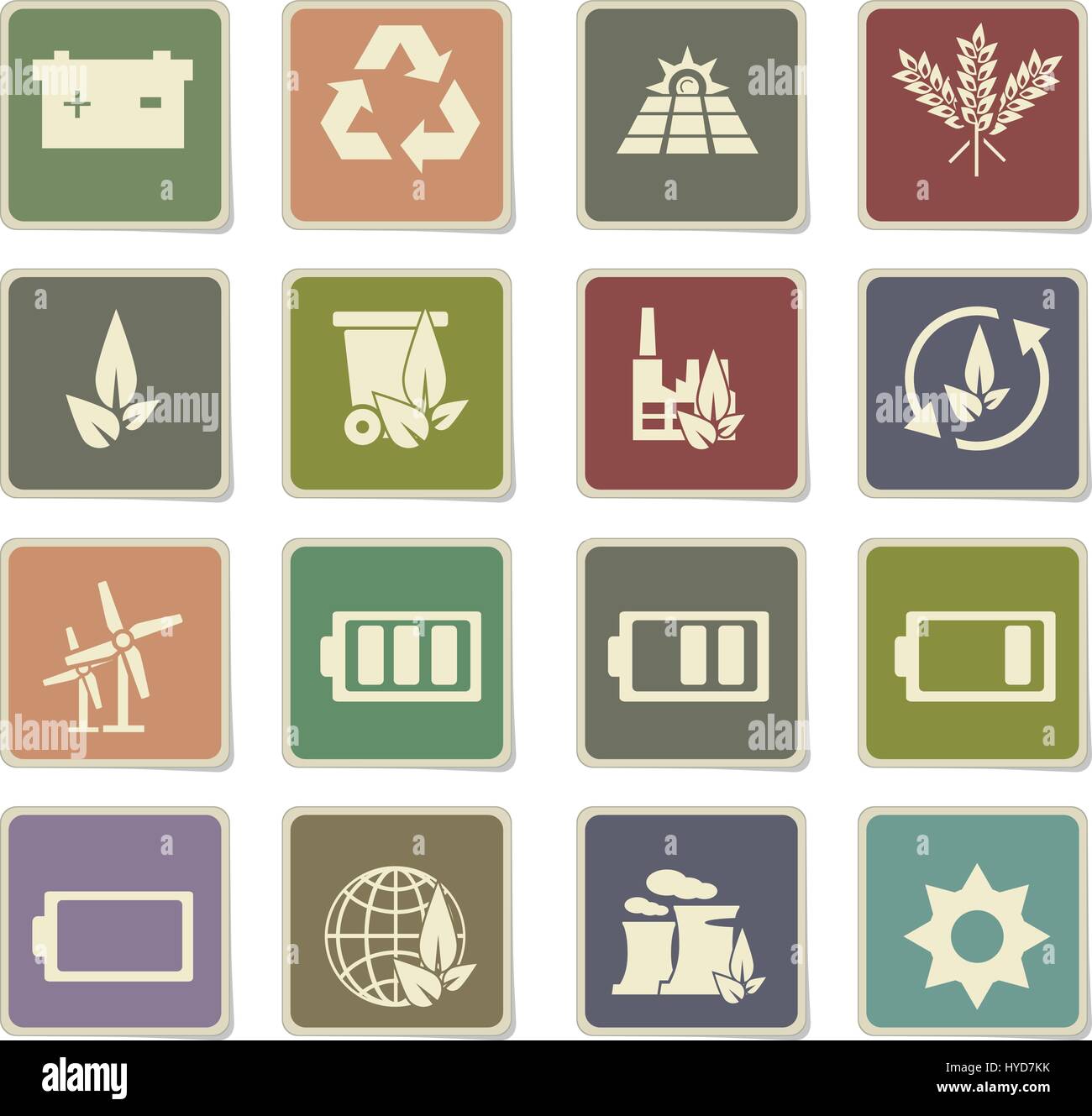 alternative energy vector icons for user interface design Stock Vector ...