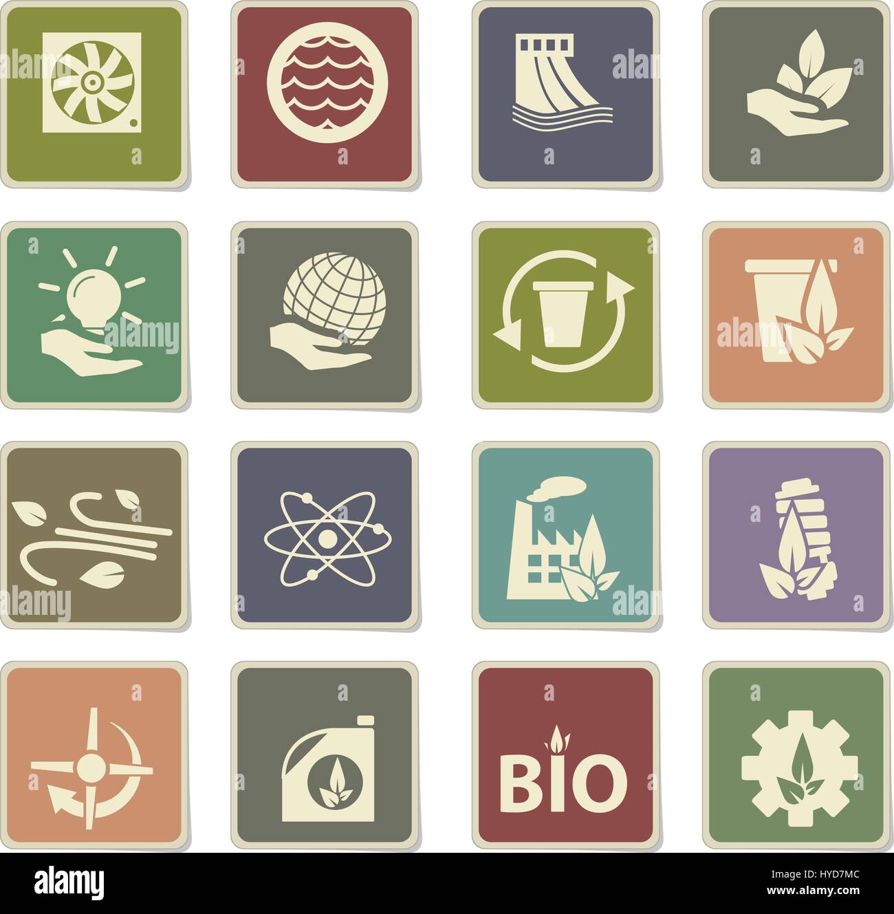 alternative energy vector icons for user interface design Stock Vector ...