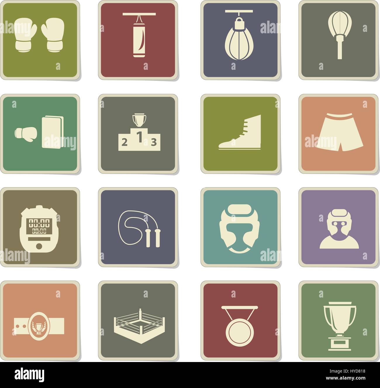 boxing vector icons for user interface design Stock Vector Image & Art ...