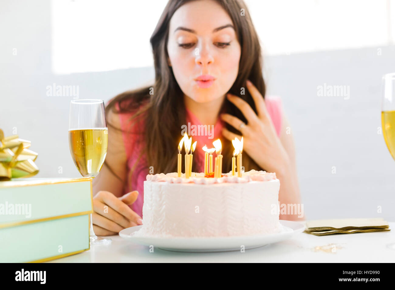 Adults Blowing Out Birthday Candles Royalty-free Images