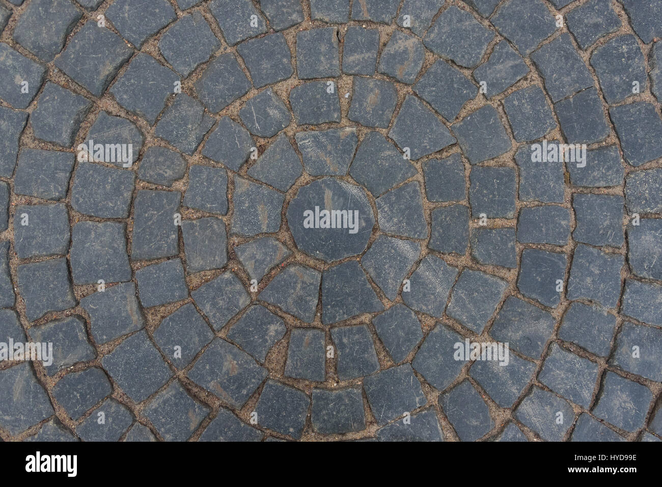 Gray paving stone paved with a pattern circule Stock Photo