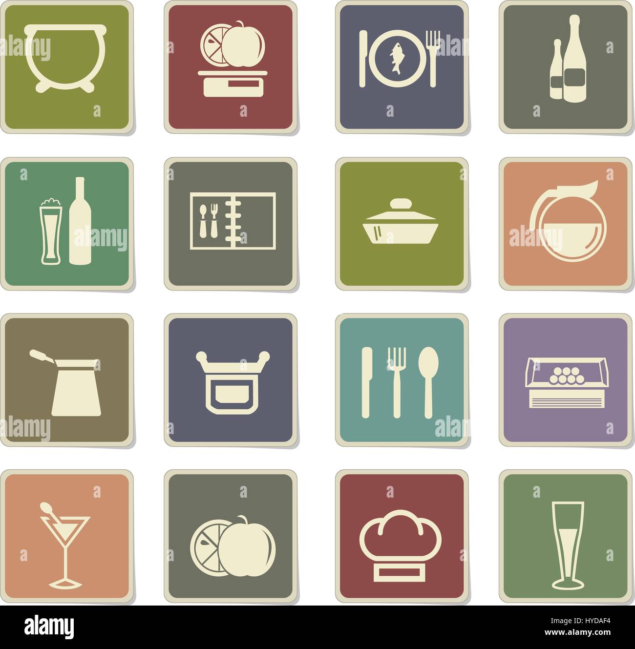 food and kitchen vector icons for user interface design Stock Vector ...