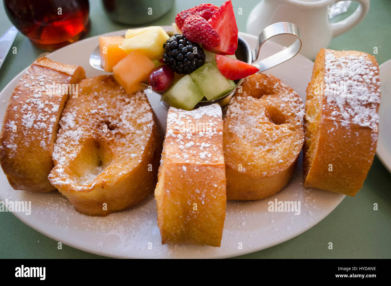 Plate with fresh french toasts and fruits Stock Photo Alamy