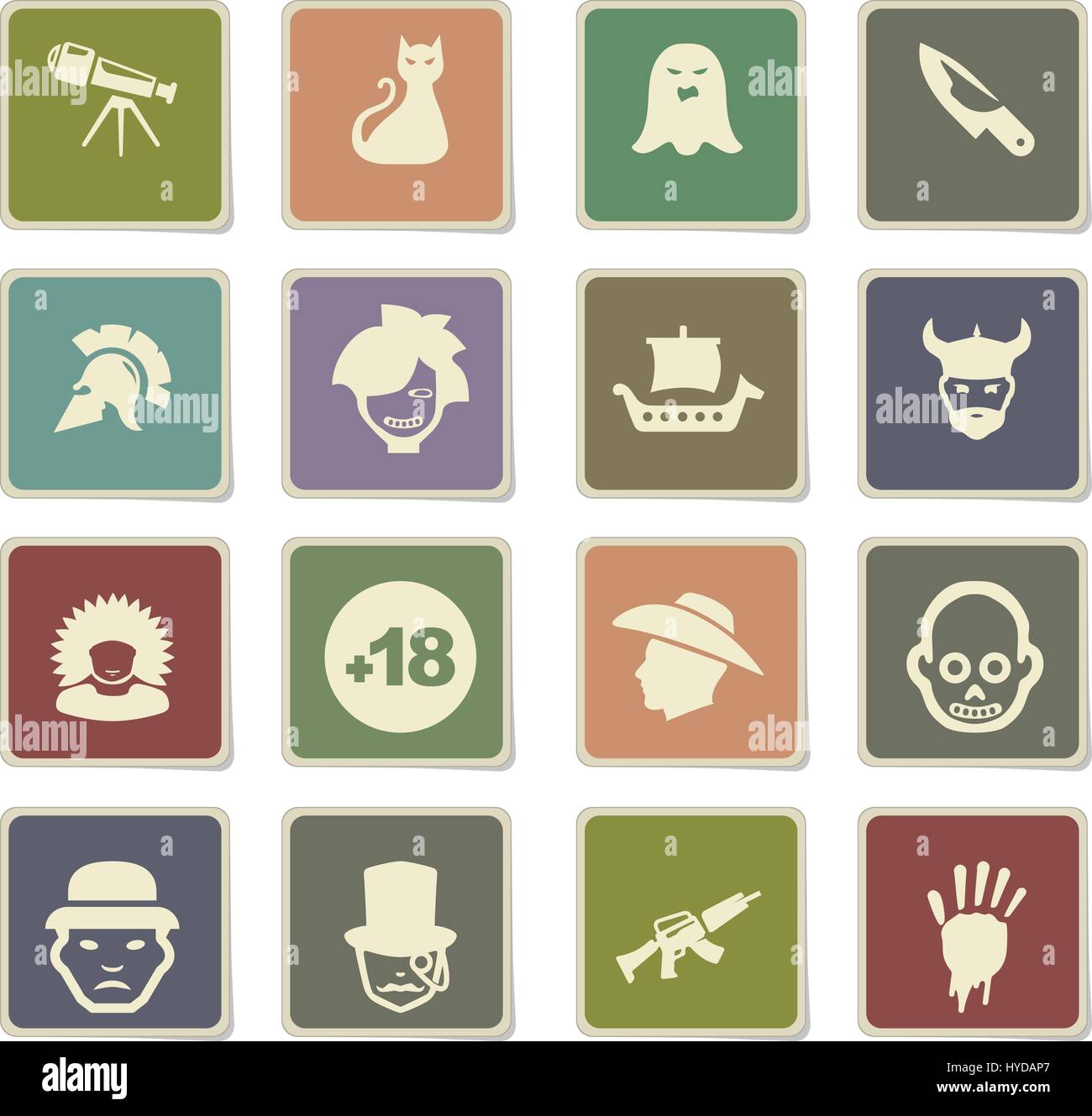 cinema genres vector icons for user interface design Stock Vector Image ...