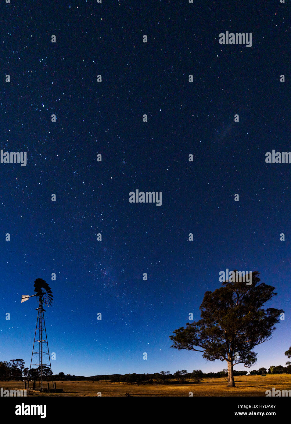 Australia, Canberra, Starry sky over rural landscape Stock Photo Alamy