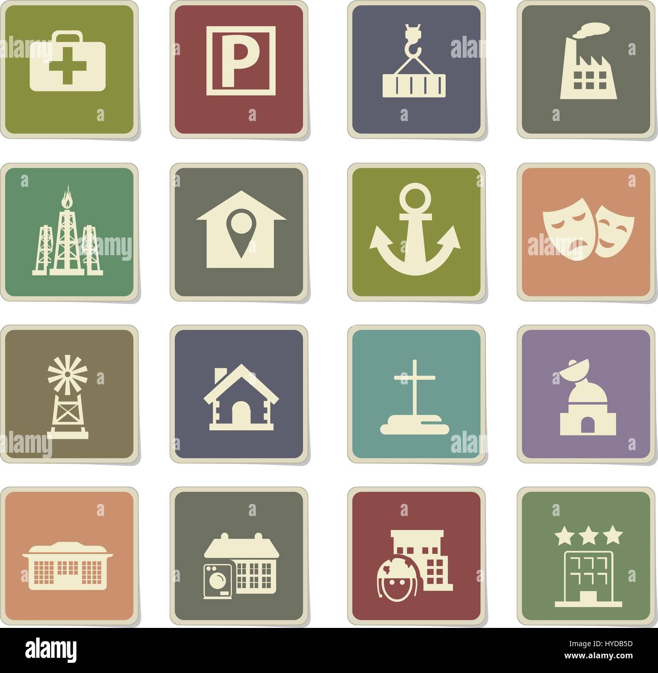 infrastructure vector icons for user interface design Stock Vector ...