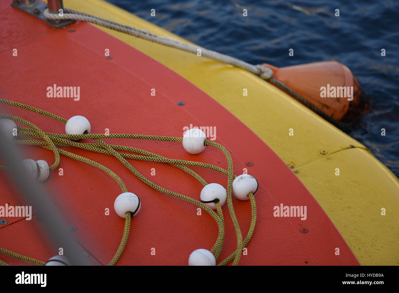 Inflatable emergency boat Stock Photo Alamy
