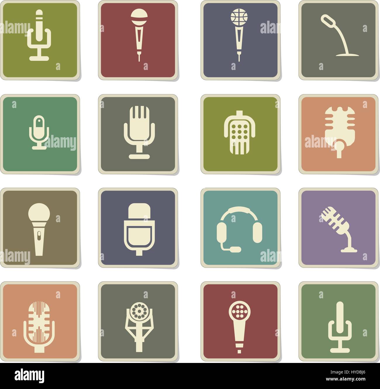 microphone vector icons for user interface design Stock Vector Image ...