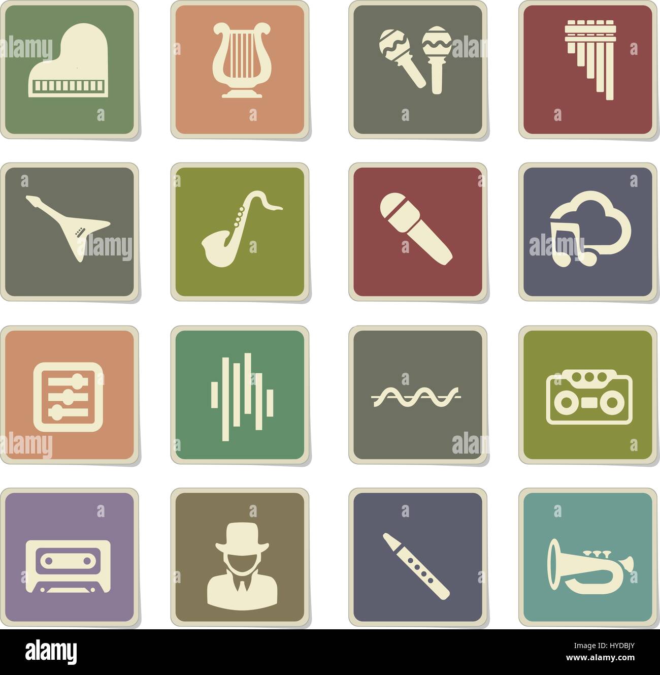 music vector icons for user interface design Stock Vector Image & Art ...
