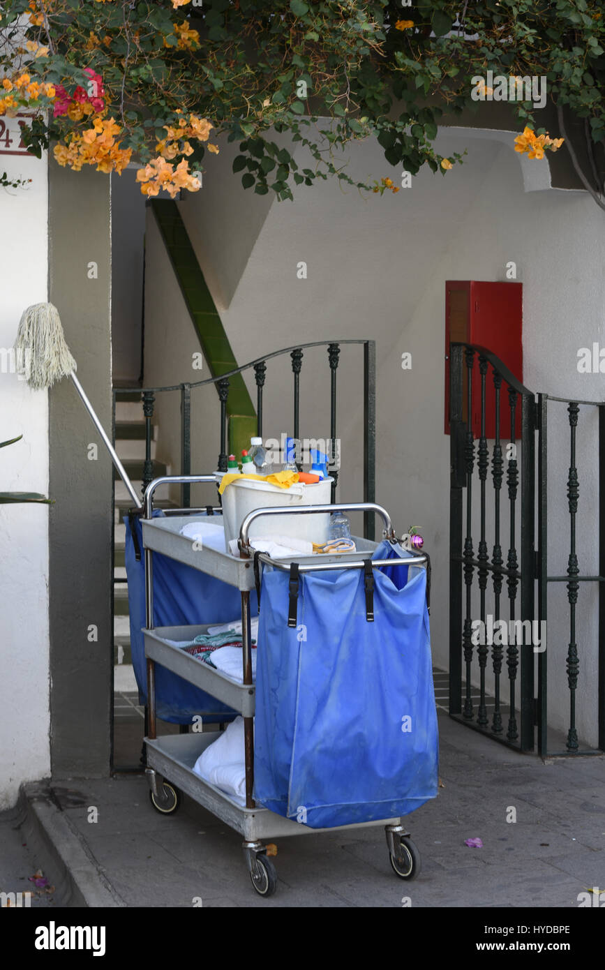 Hotel cleaning equipment Stock Photo Alamy