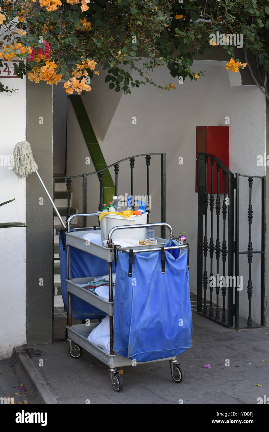 Hotel cleaning equipment Stock Photo Alamy