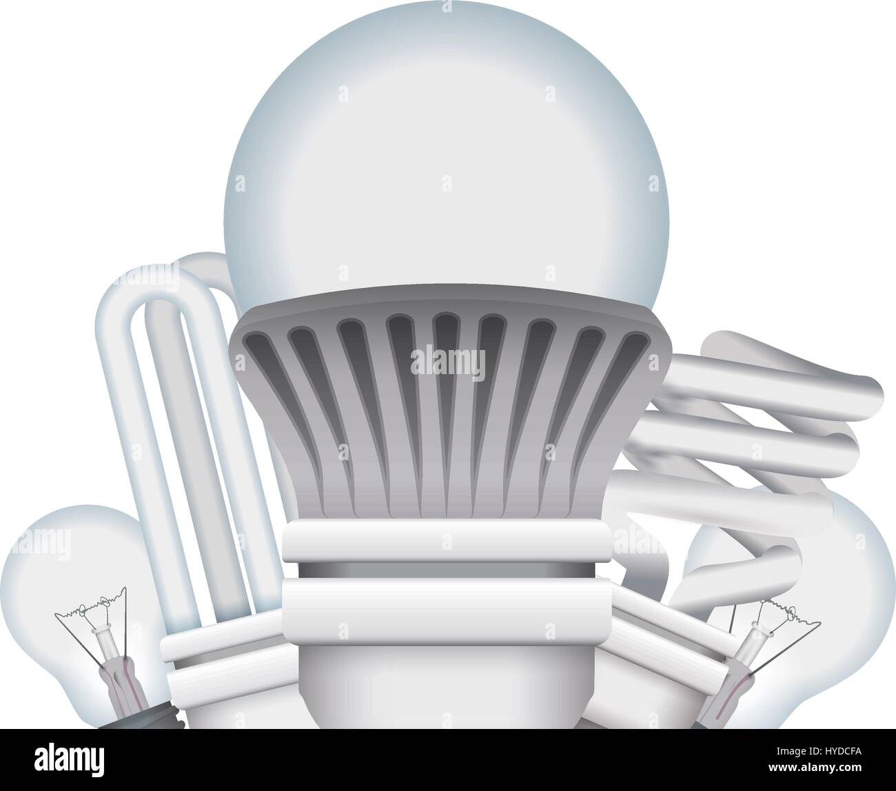 light bulbs types vector icon illustration graphic design Stock Vector