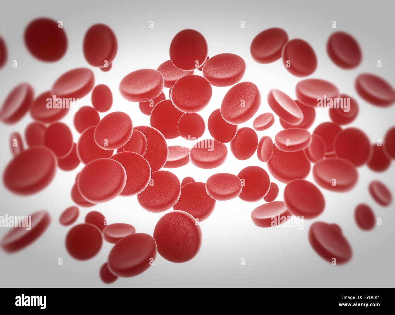 Red blood cells flowing Stock Photo