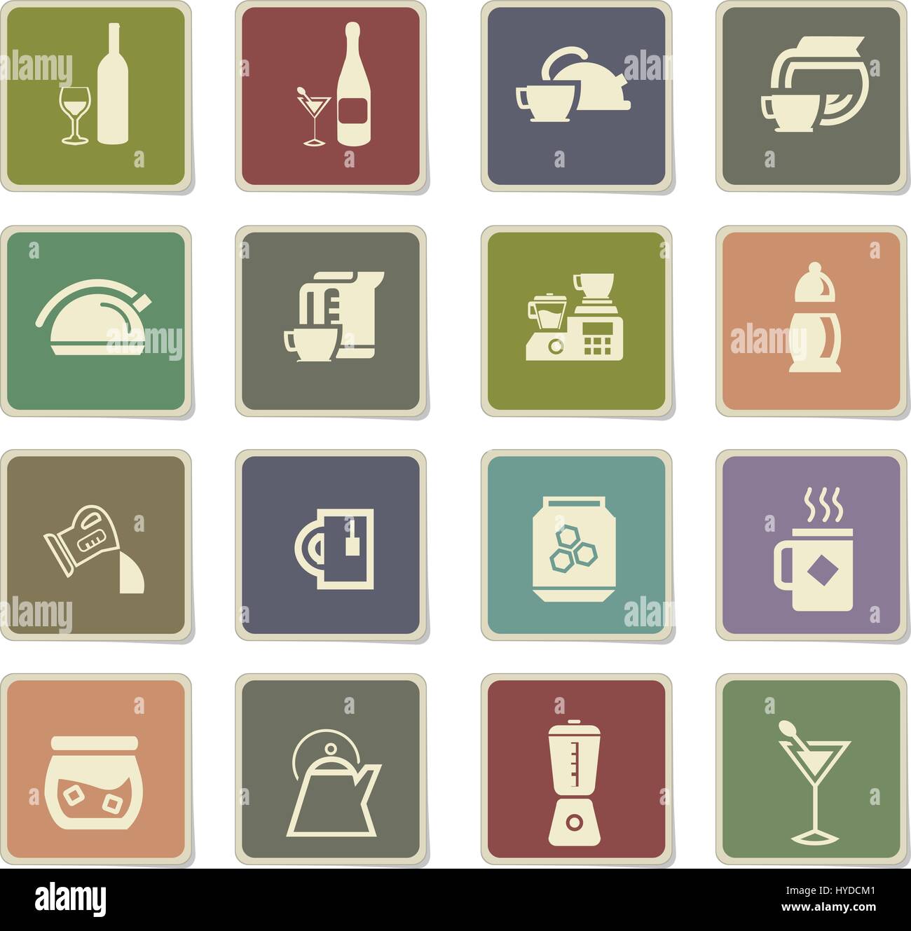 utensils for beverages vector icons for user interface design Stock ...