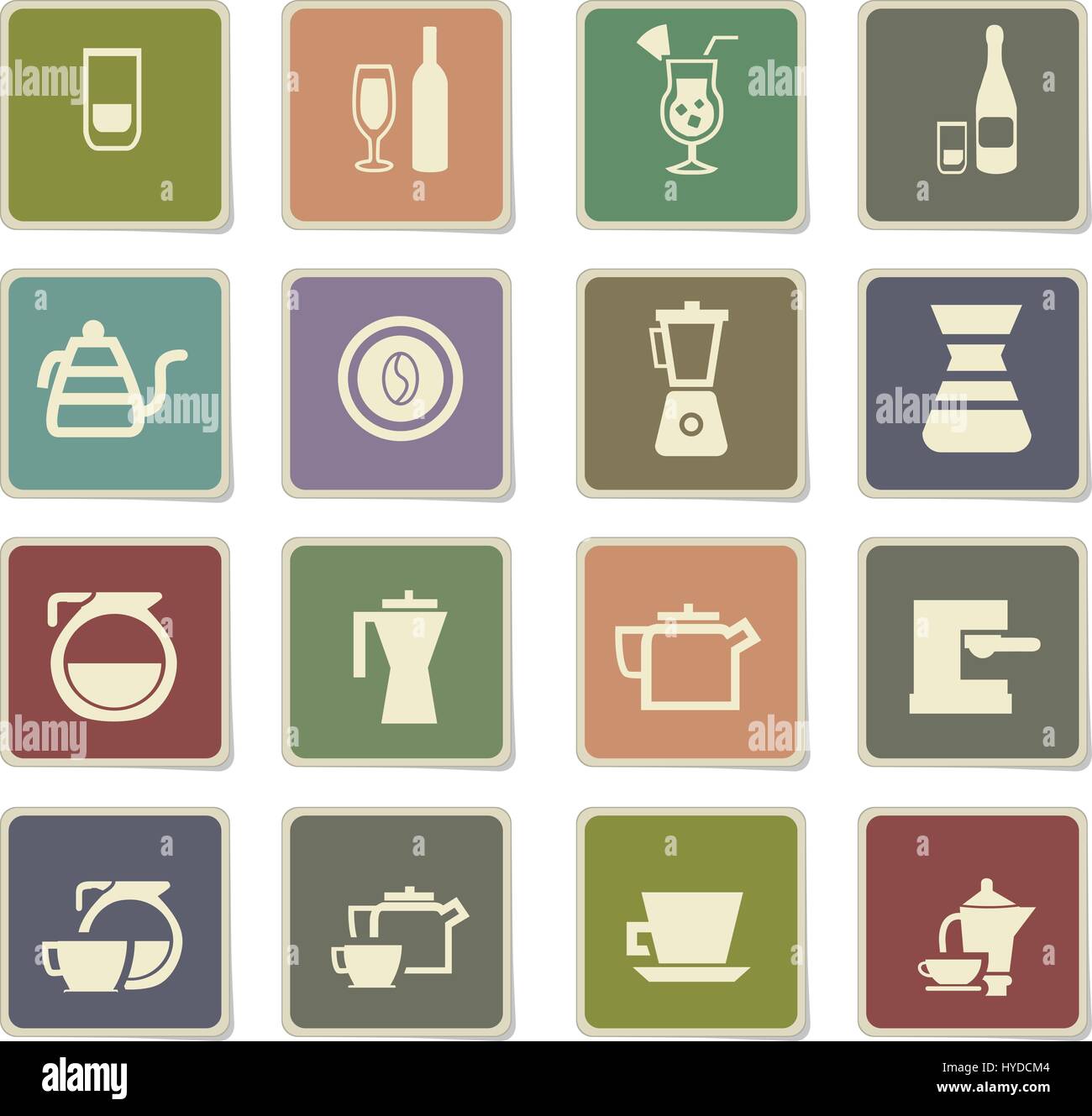 utensils for beverages vector icons for user interface design Stock ...