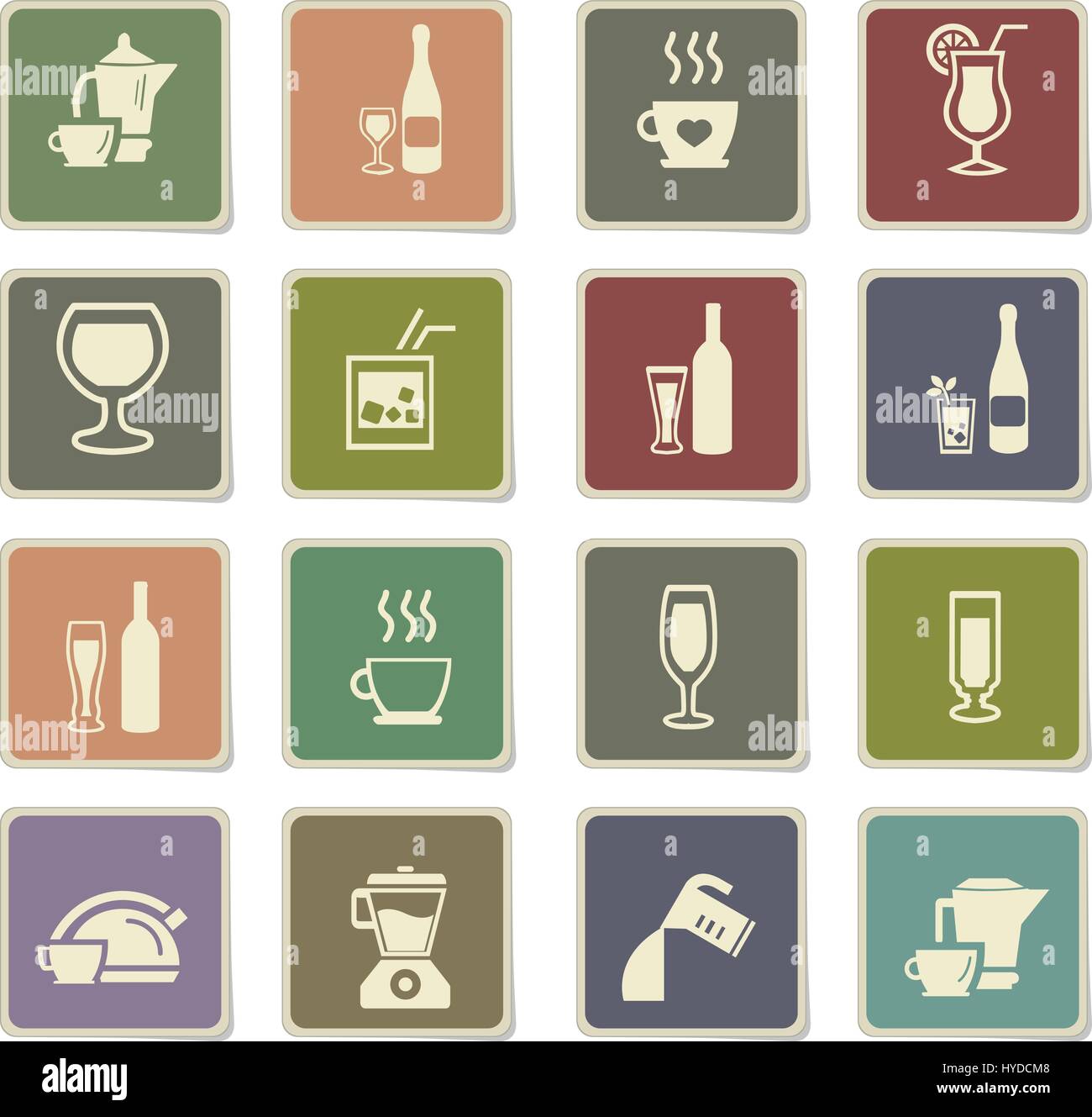 utensils for beverages vector icons for user interface design Stock ...