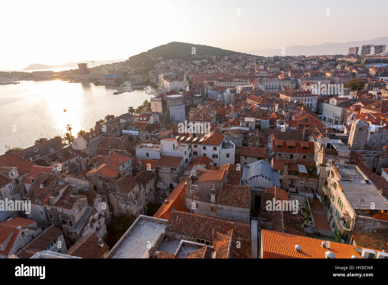 Split view from  the bell tower of The Cathedral, the Sveti Duje, Croatia Stock Photo