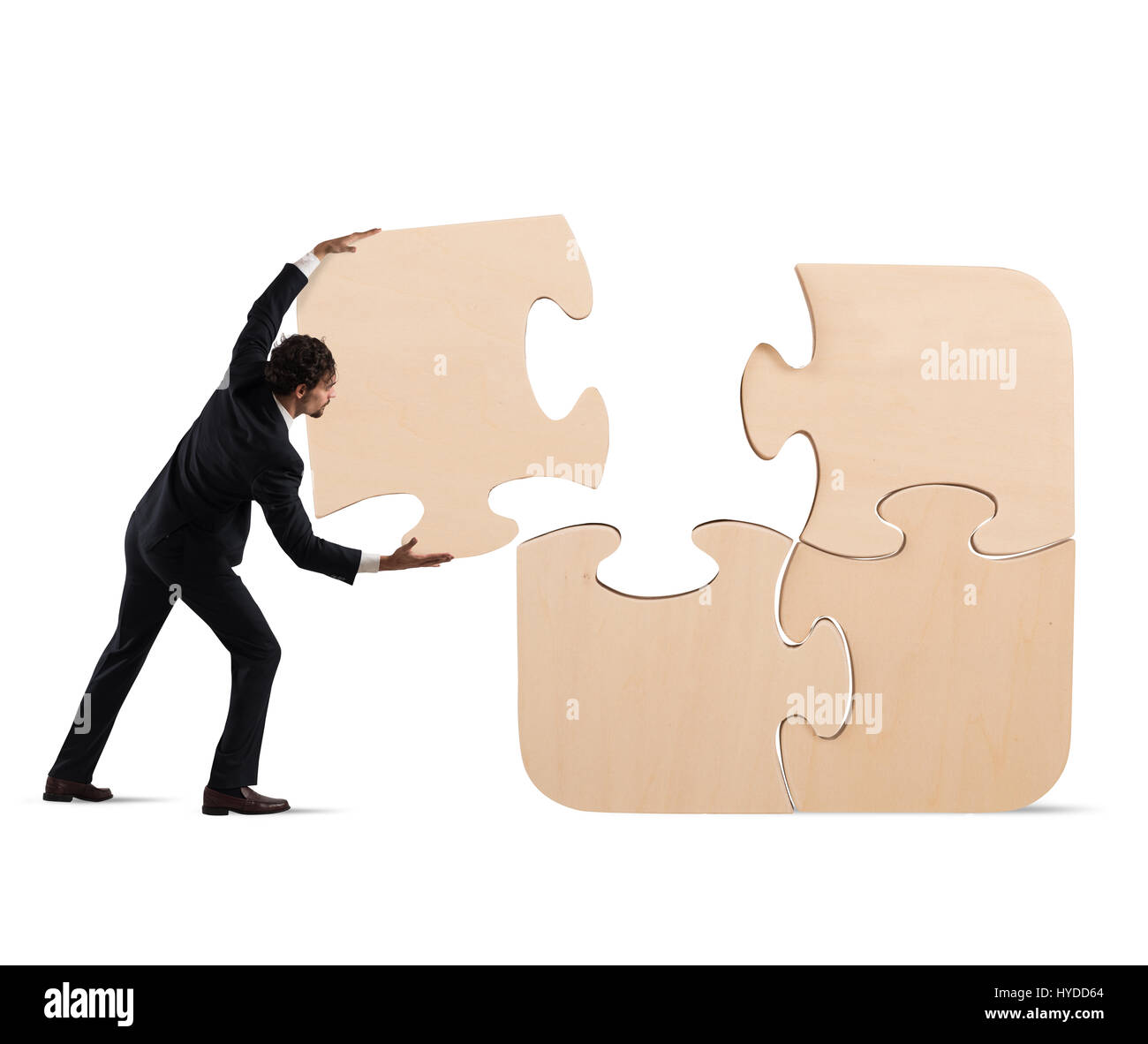 Complete a puzzle with missing piece Stock Photo