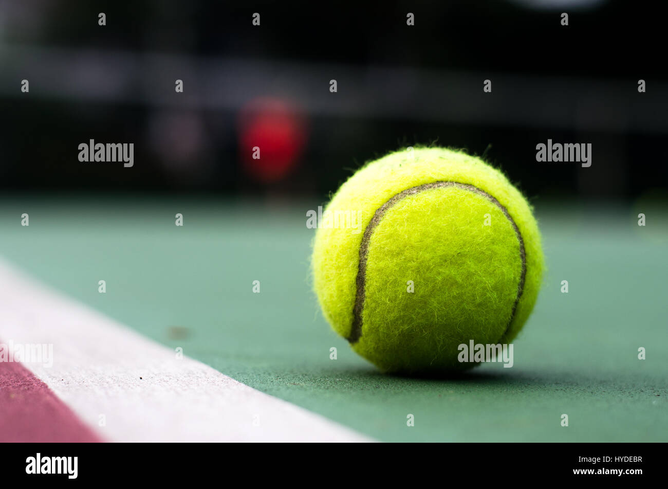 Tennis Ball on the Court Stock Photo