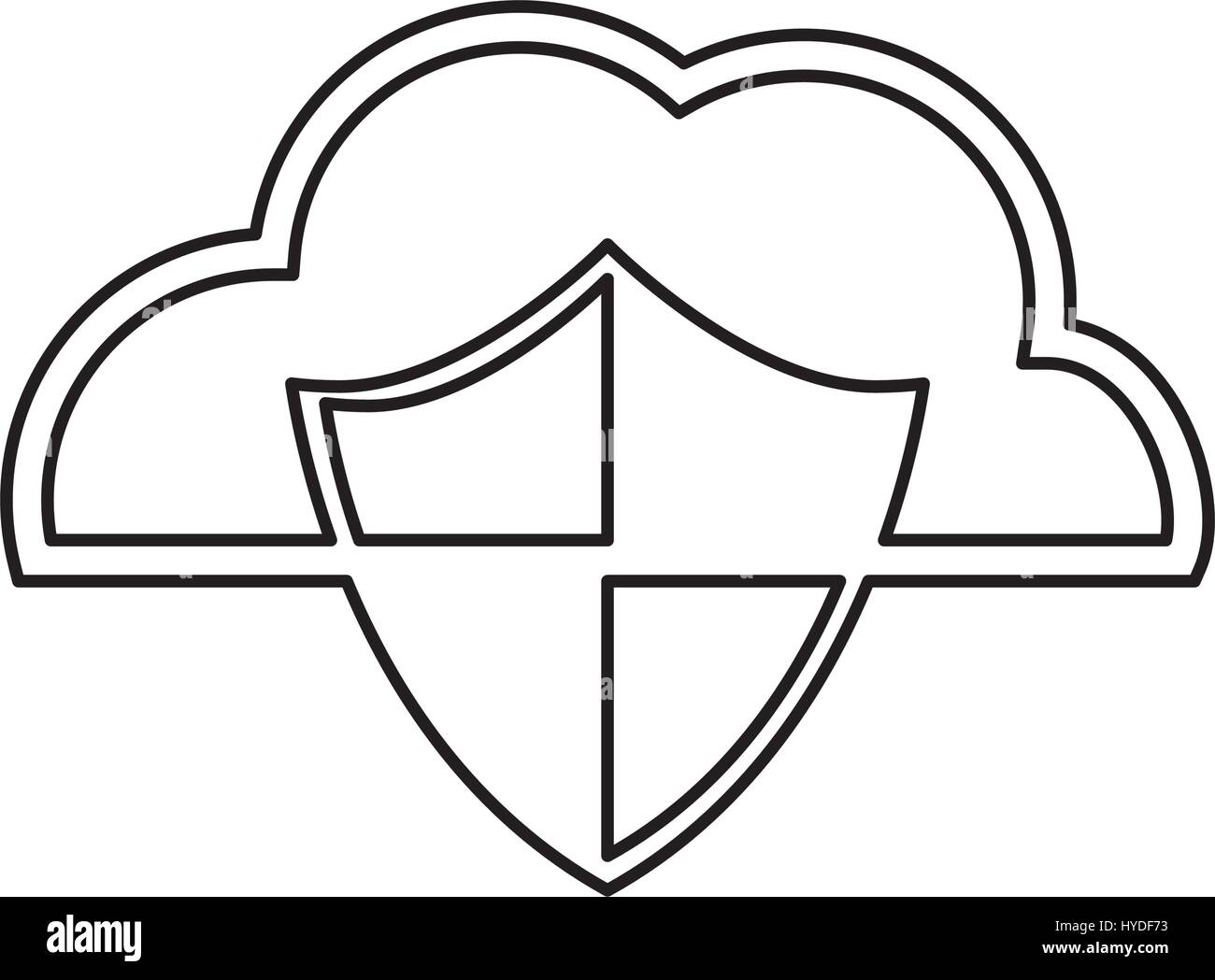 cloud shield security Stock Vector