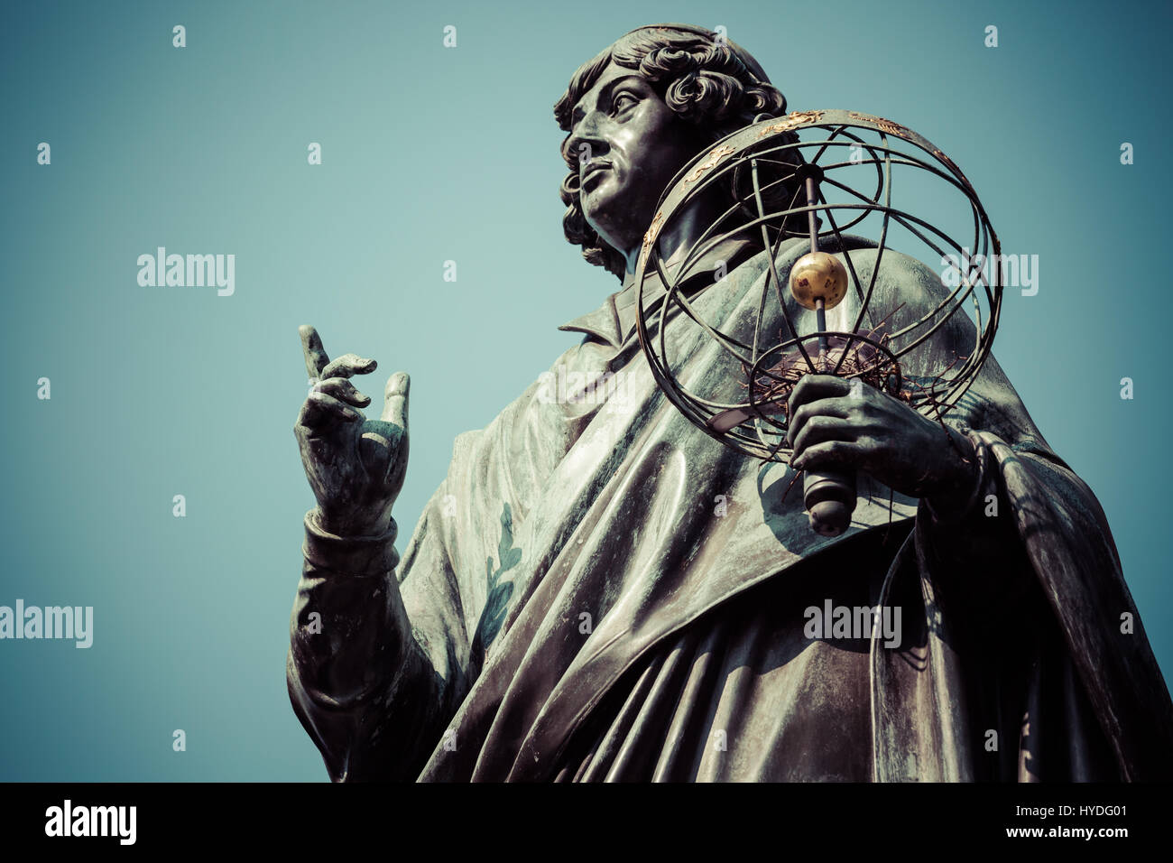Monument of great astronomer Nicolaus Copernicus, Torun, Poland Stock Photo