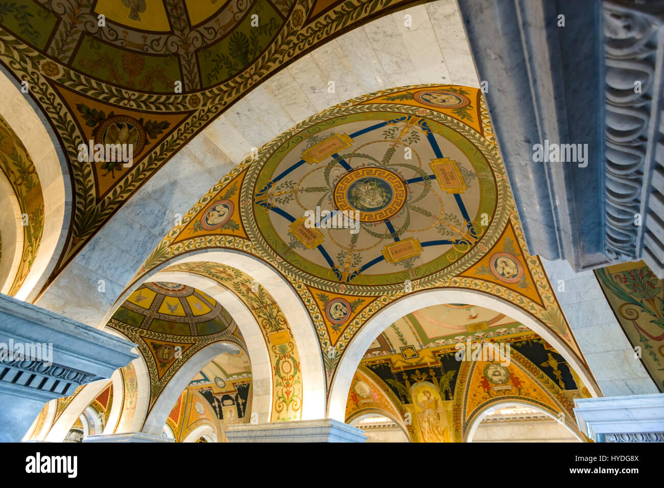 Ceiling, Library of Congress, Washington, District of Columbia USA Stock Photo