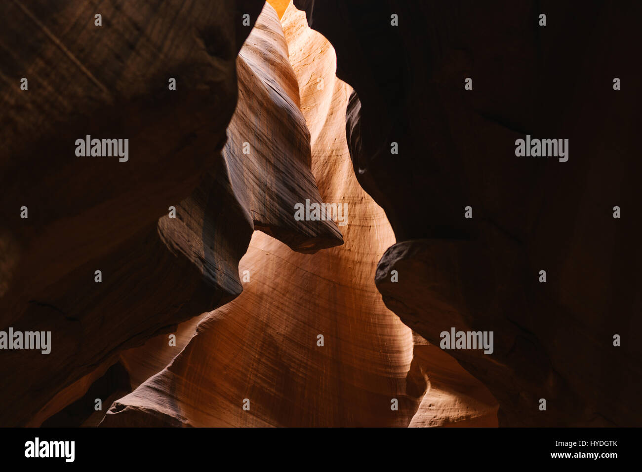 Upper Antelope Canyon interior views of water sculpted sandstone walls ...