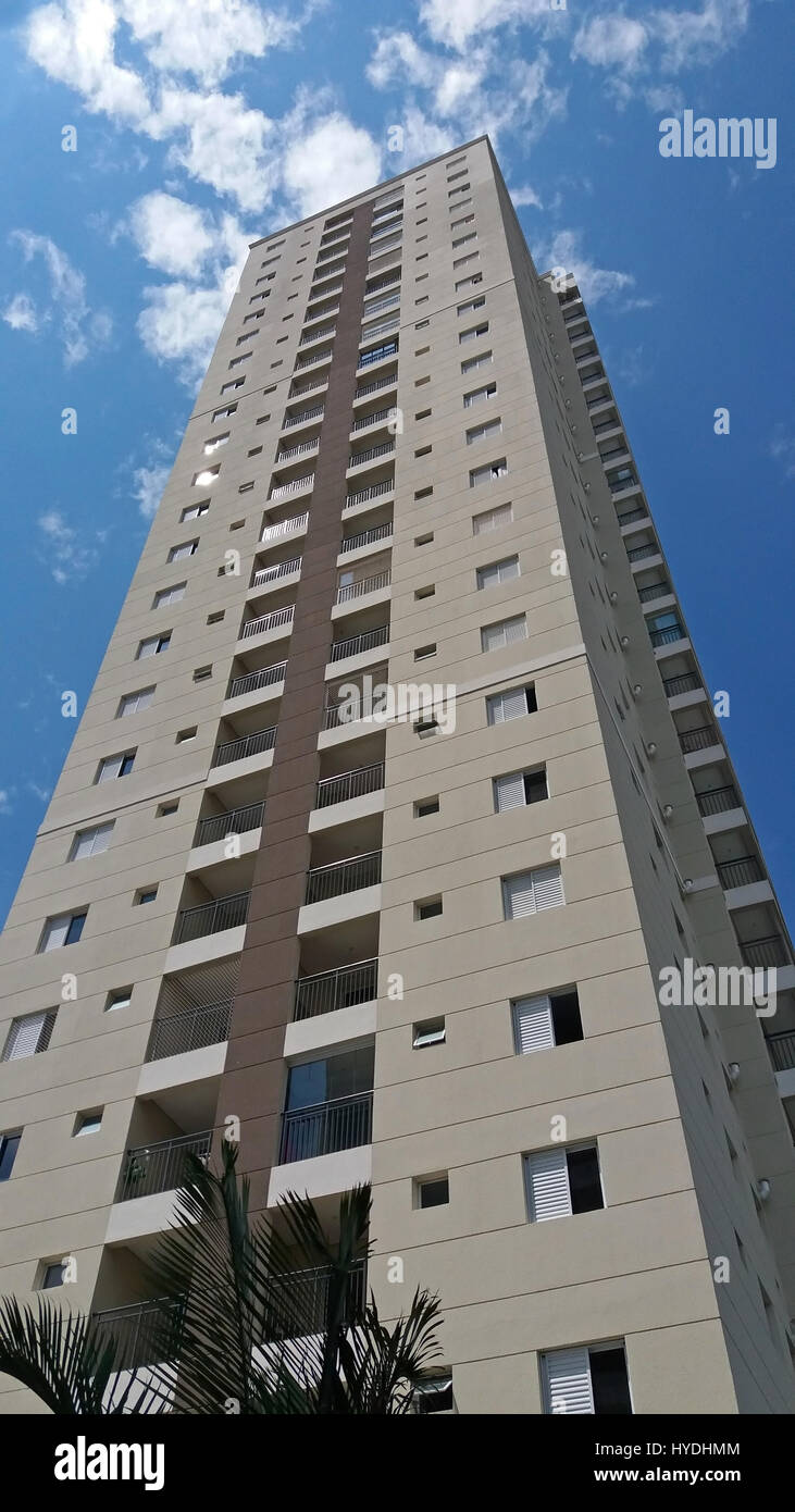 The facade of a tall residential building Stock Photo - Alamy