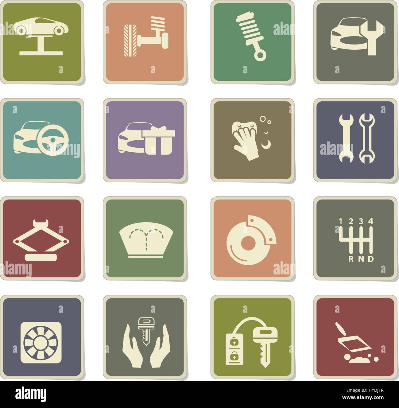 car shop vector icons for user interface design Stock Vector