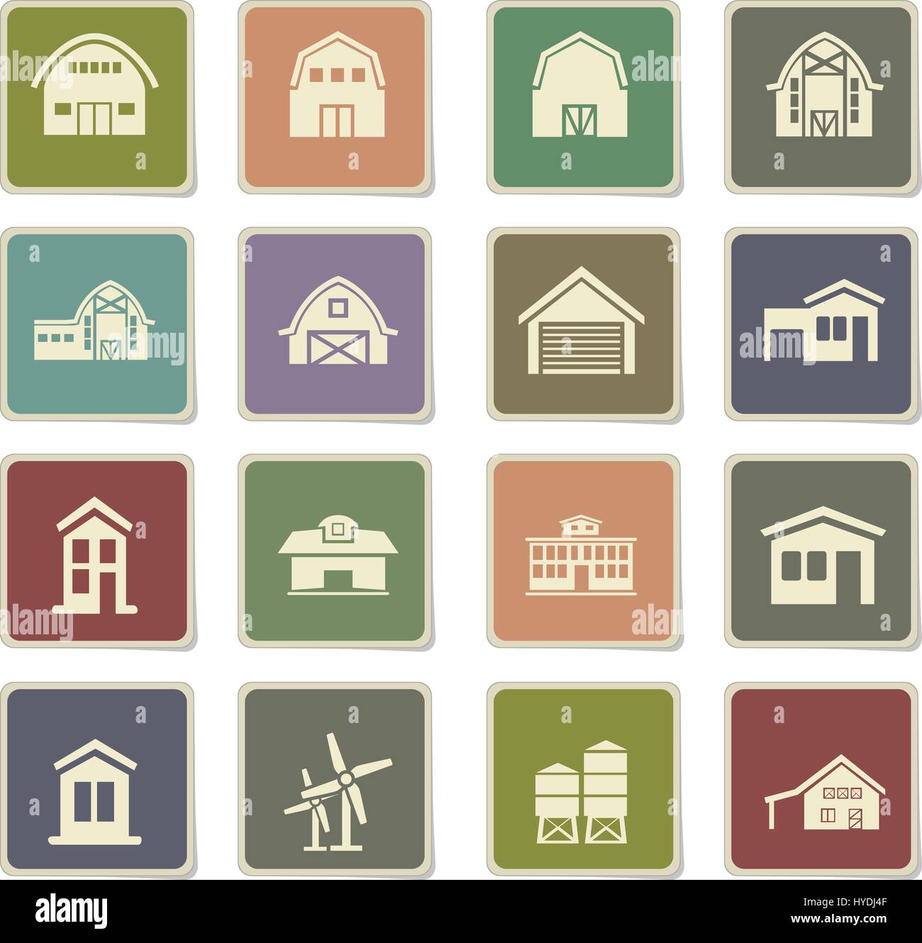 farm building vector icons for user interface design Stock Vector Image ...
