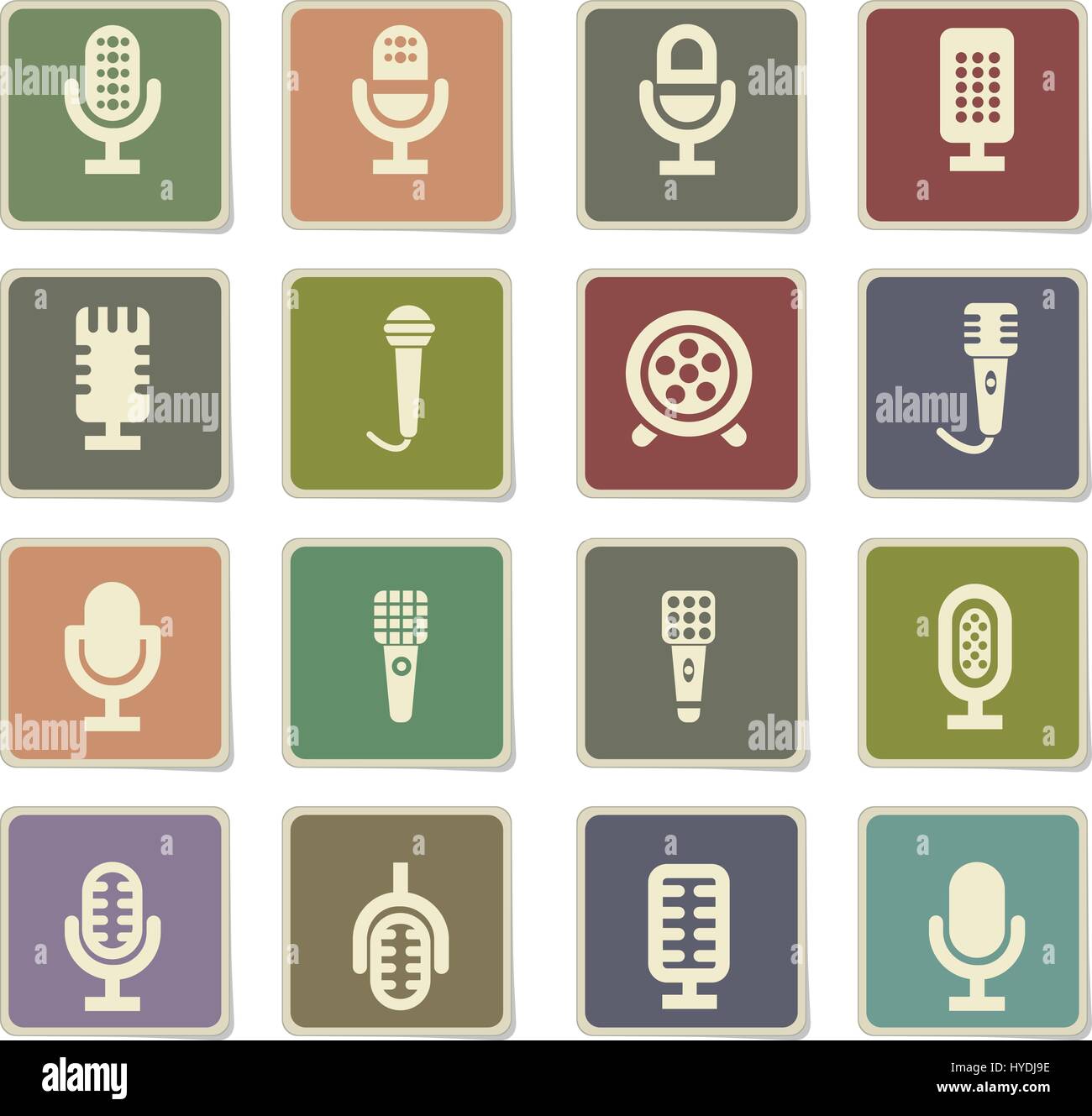 microphone vector icons for user interface design Stock Vector Image ...