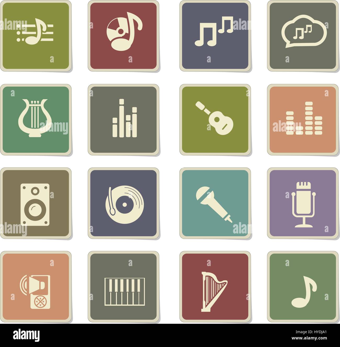 music vector icons for user interface design Stock Vector Image & Art ...