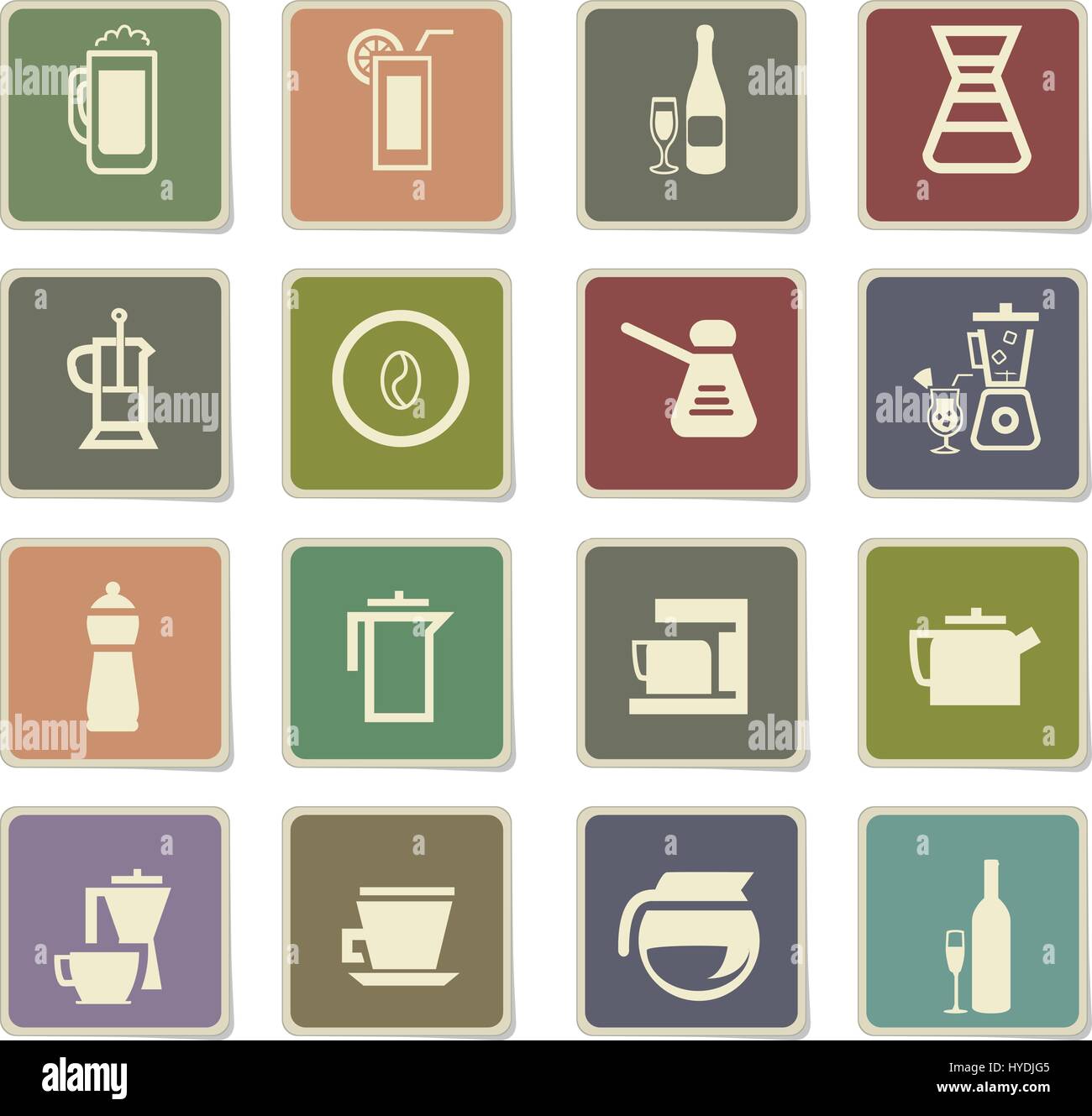 utensils for beverages vector icons for user interface design Stock ...