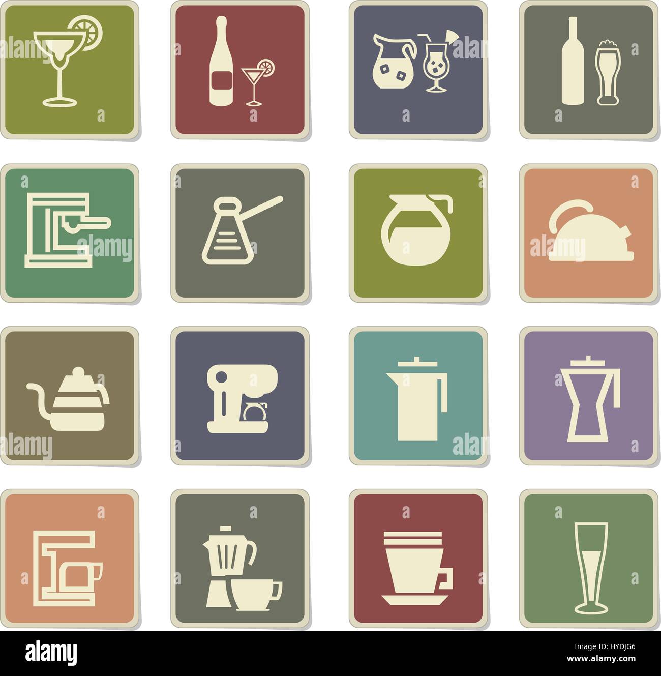 utensils for beverages vector icons for user interface design Stock ...