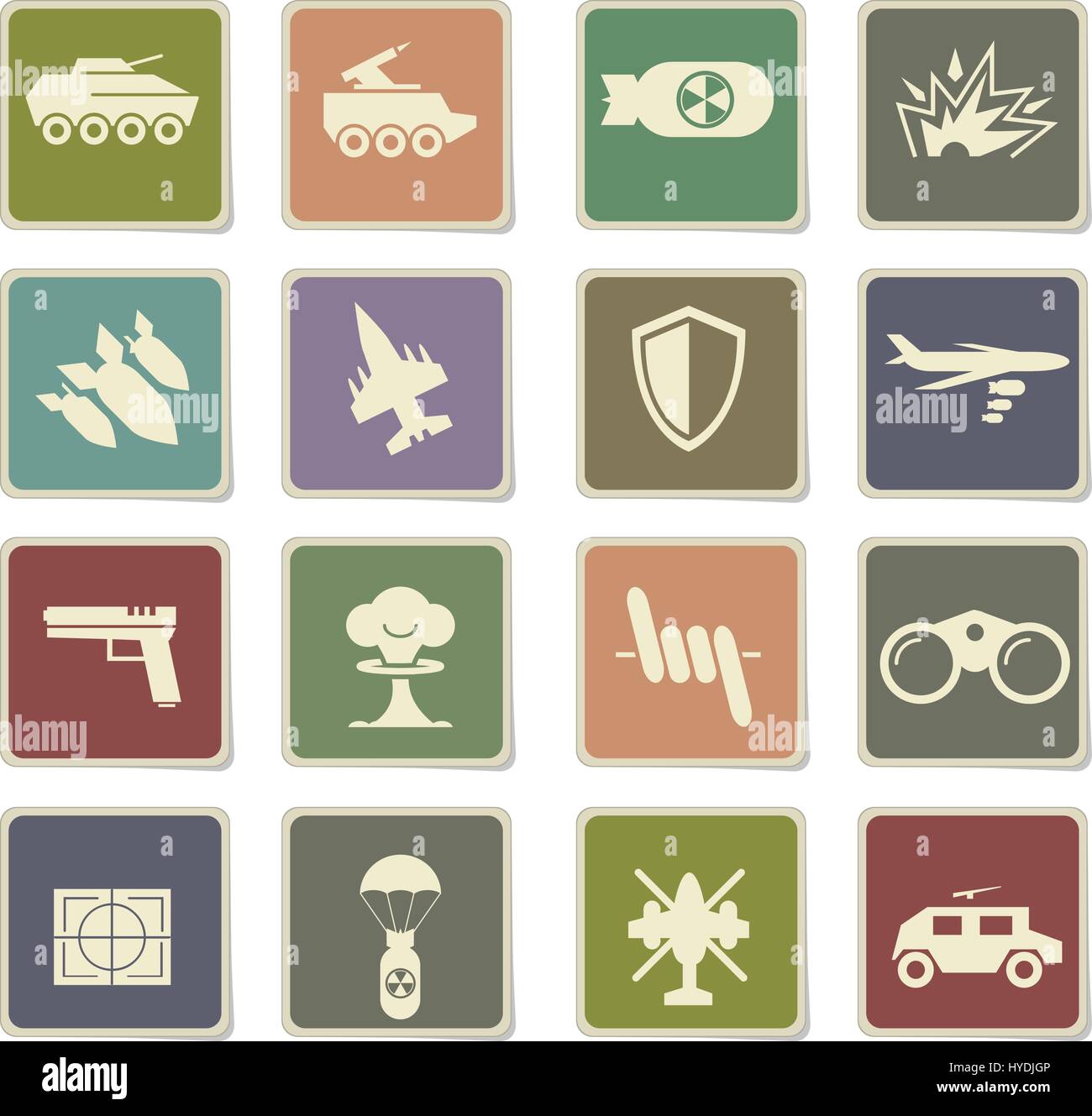 war symbols vector icons for user interface design Stock Vector Image ...