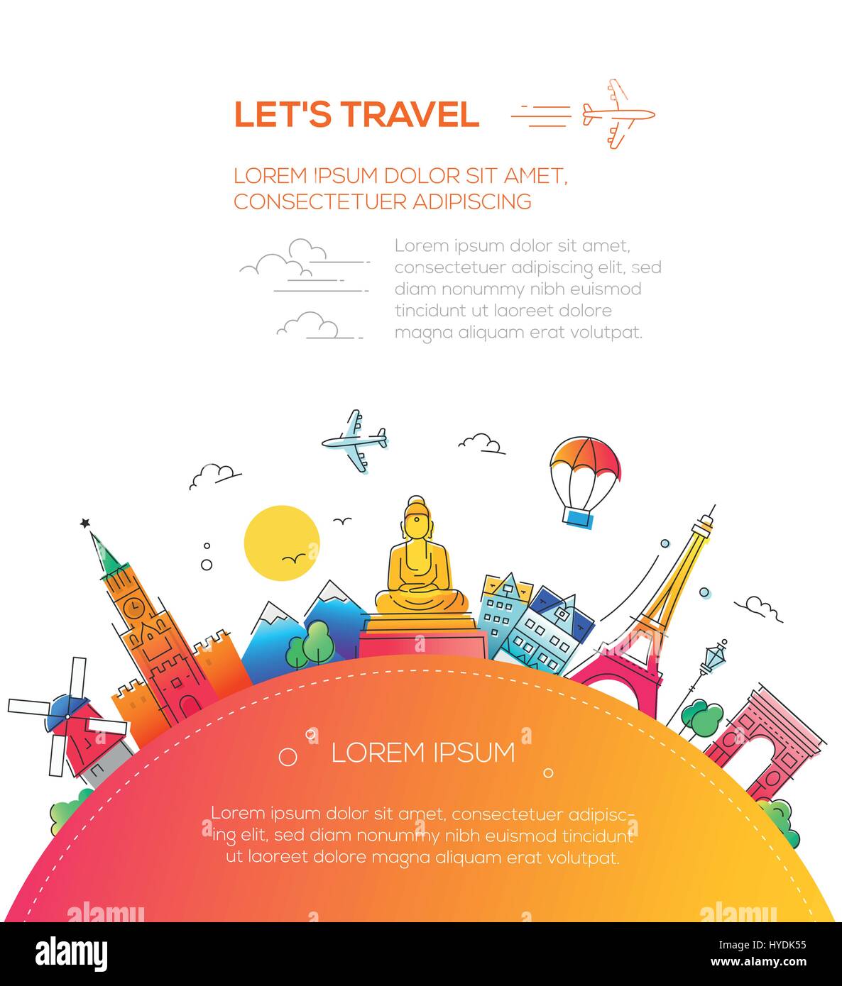 Lets Travel - flat design travel composition Stock Vector Image & Art ...