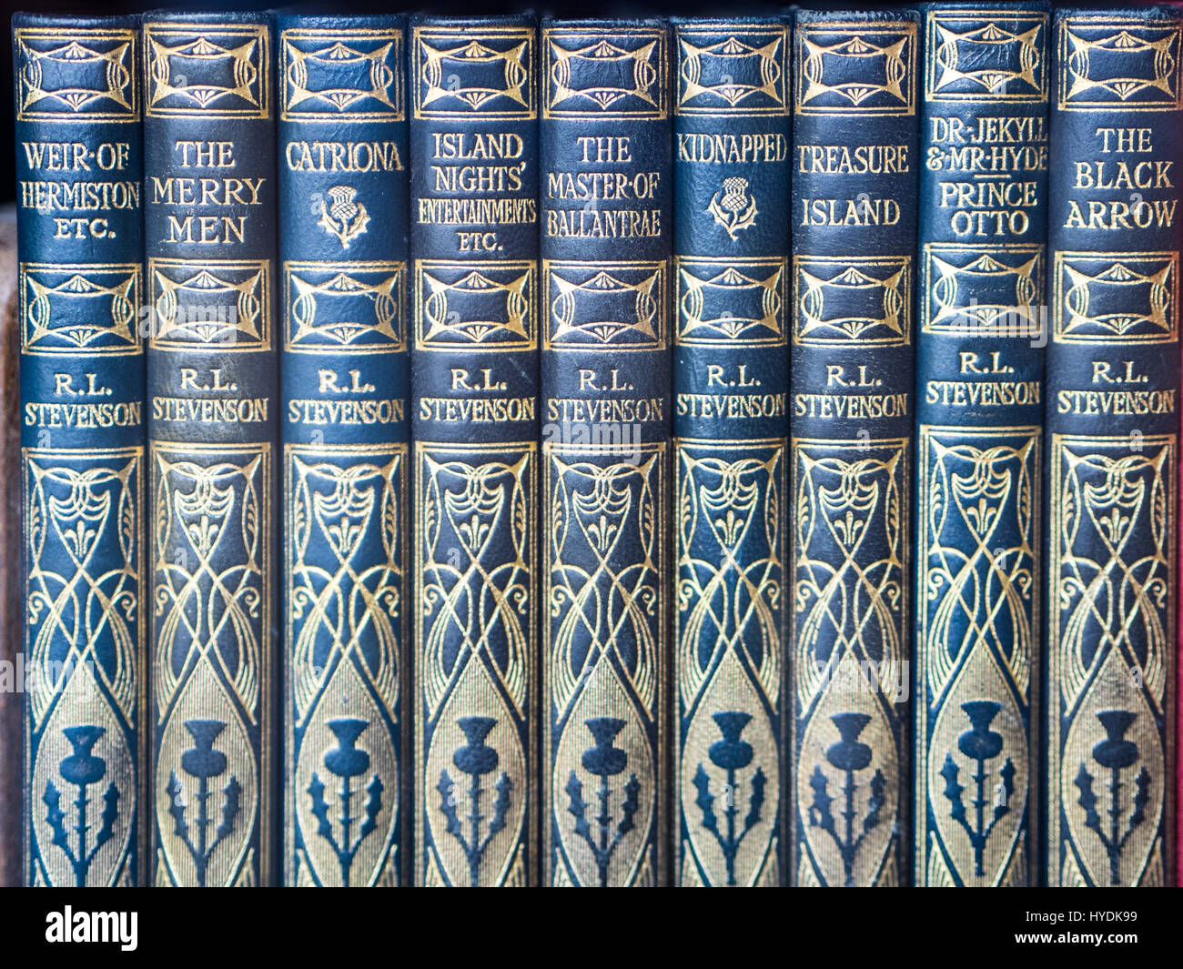 Robert Louis Stevenson Books - A collection of novels by Robert Louis Stevenson Stock Photo