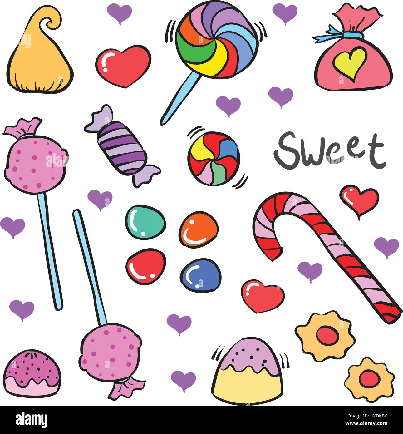 Doodle of candy various design style Stock Vector Image & Art - Alamy