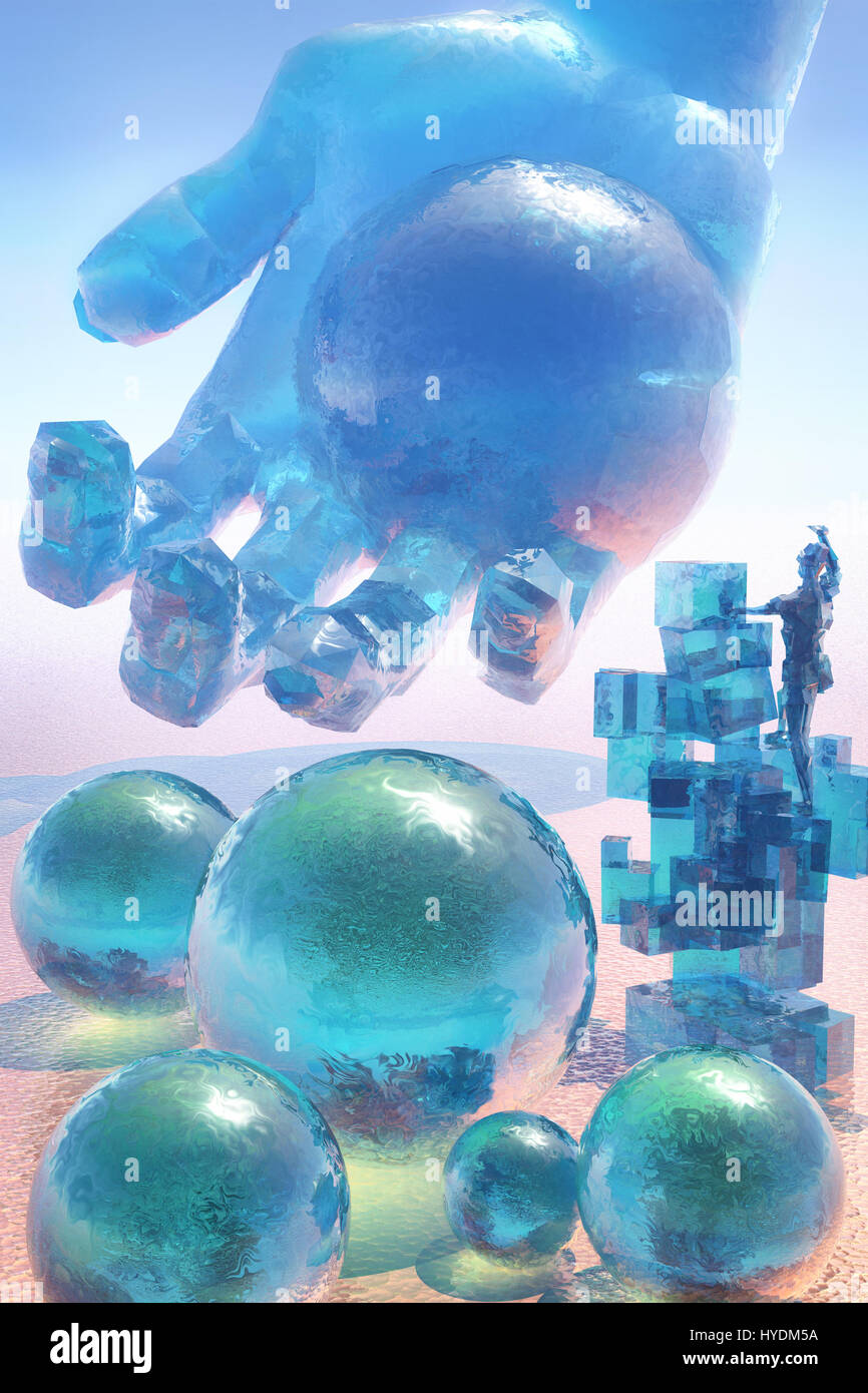 alien glass planet 3D render science fiction illustration Stock Photo ...